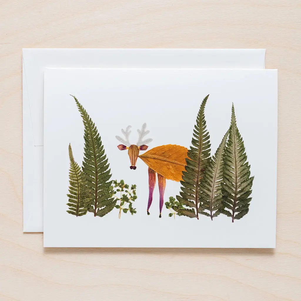 Reindeer Botanical Greeting Card