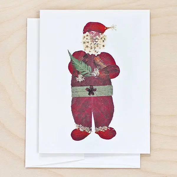 Santa Botanical Greeting Card