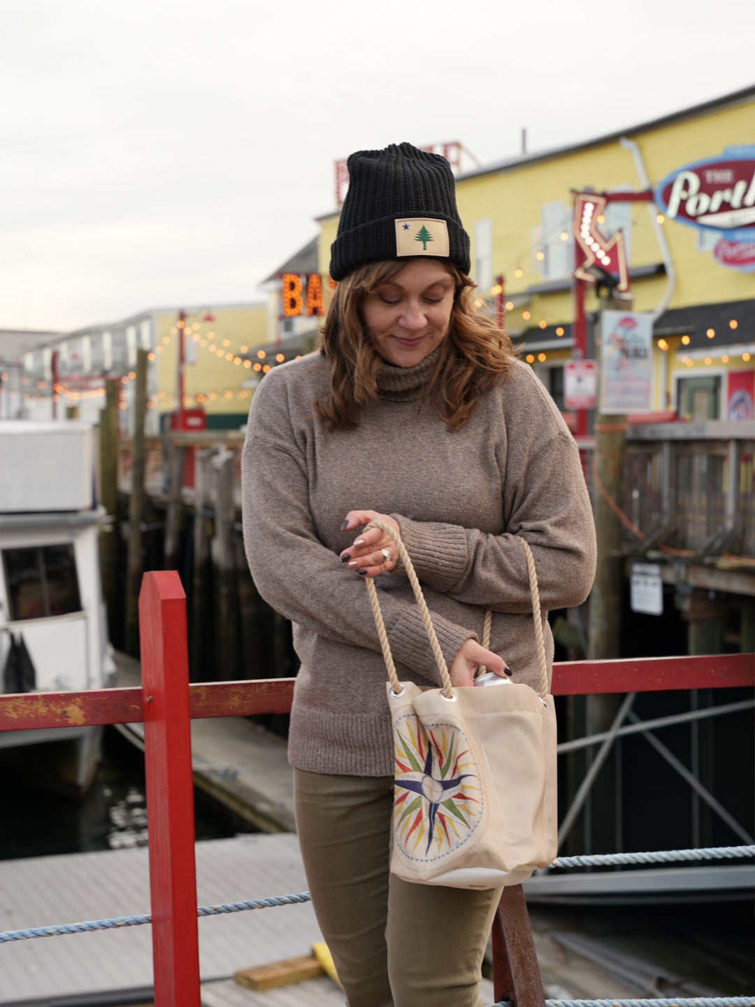 Compass Rose Bucket Bag
