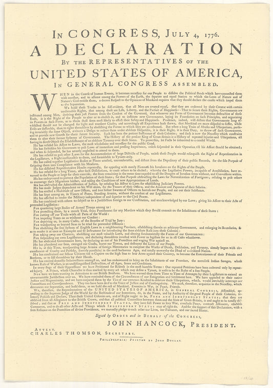Declaration of Independence Print