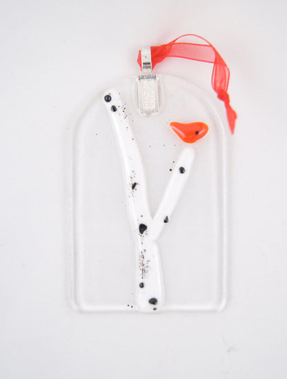 White Birch & Cardinal Ornament