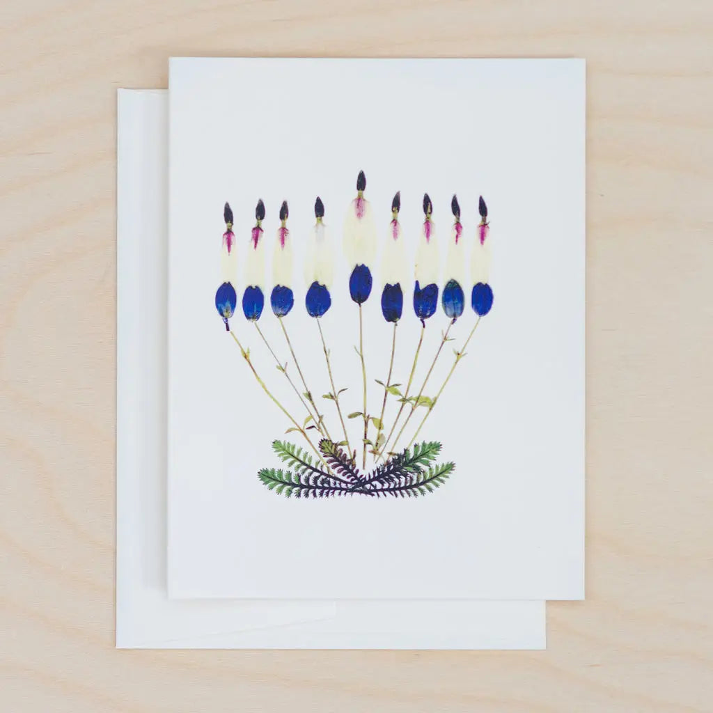 Happy Hanukkah Botanical Greeting Card