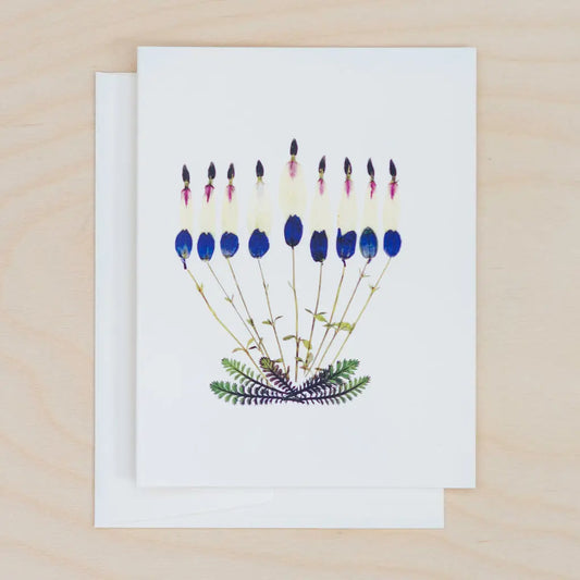 Happy Hanukkah Botanical Greeting Card