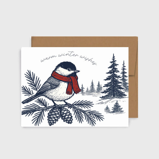 Chickadee in Winter Greeting Card