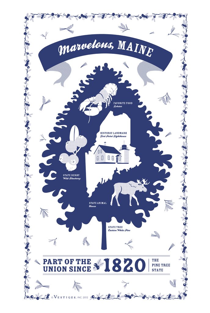 Marvelous Maine Tea Towel